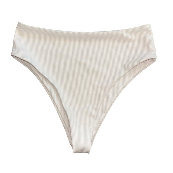 White High Cut High Waist Bikini Bottoms Women’s S Cheeky Summer Beach Swimming - Picture 1 of 7